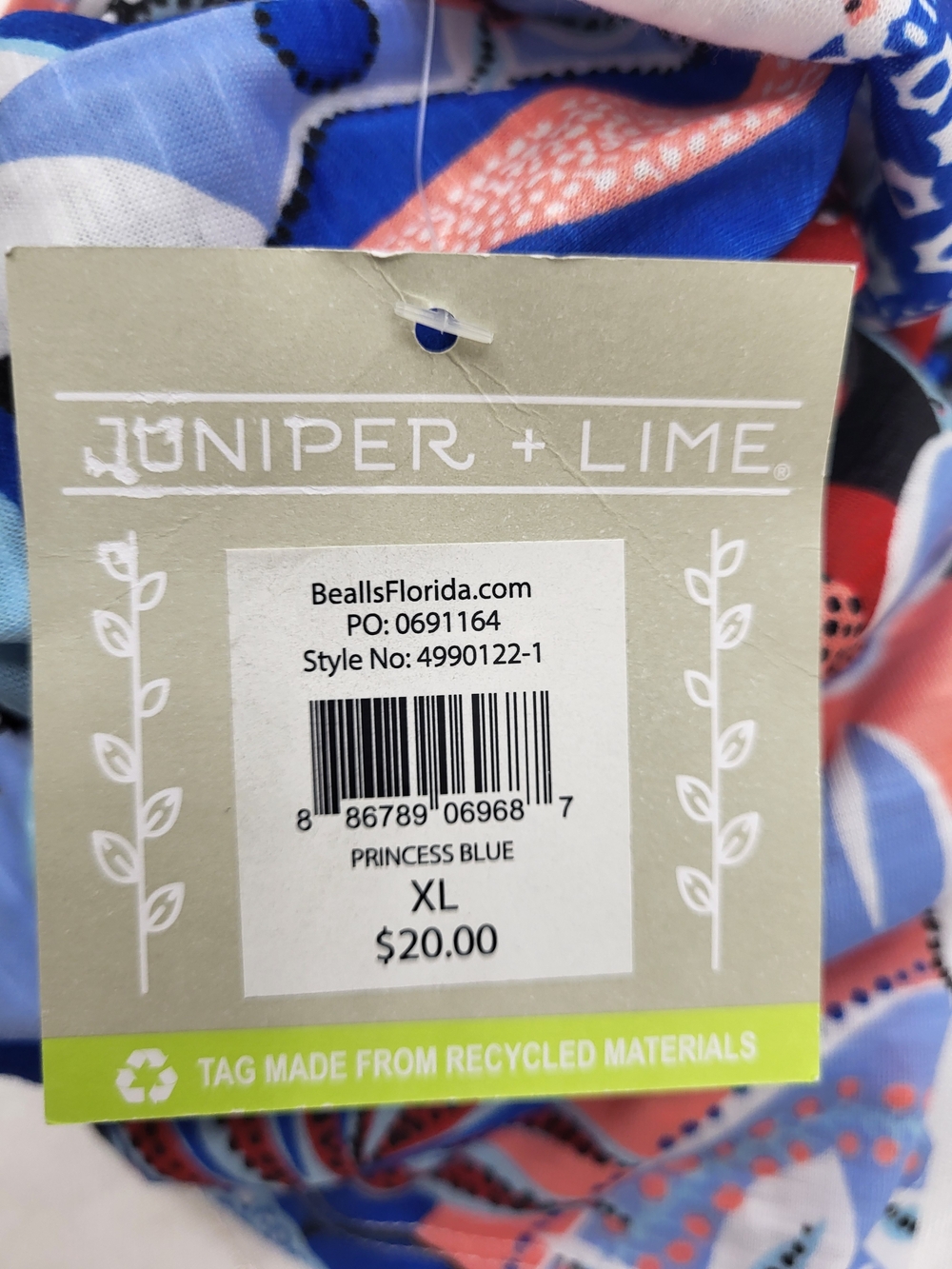 Juniper & Lime Women's Top Colorful Floral Print Sleeveless Tie Size XL New - Picture 10 of 12